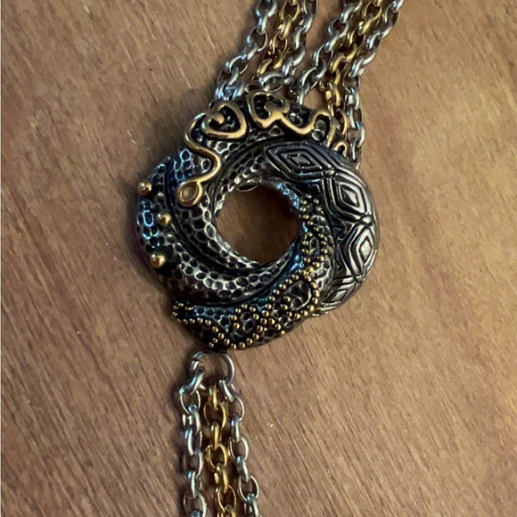 Algerian Love Knot necklace with triple chain. Bond Girl Bling 007 - Picture 7 of 12